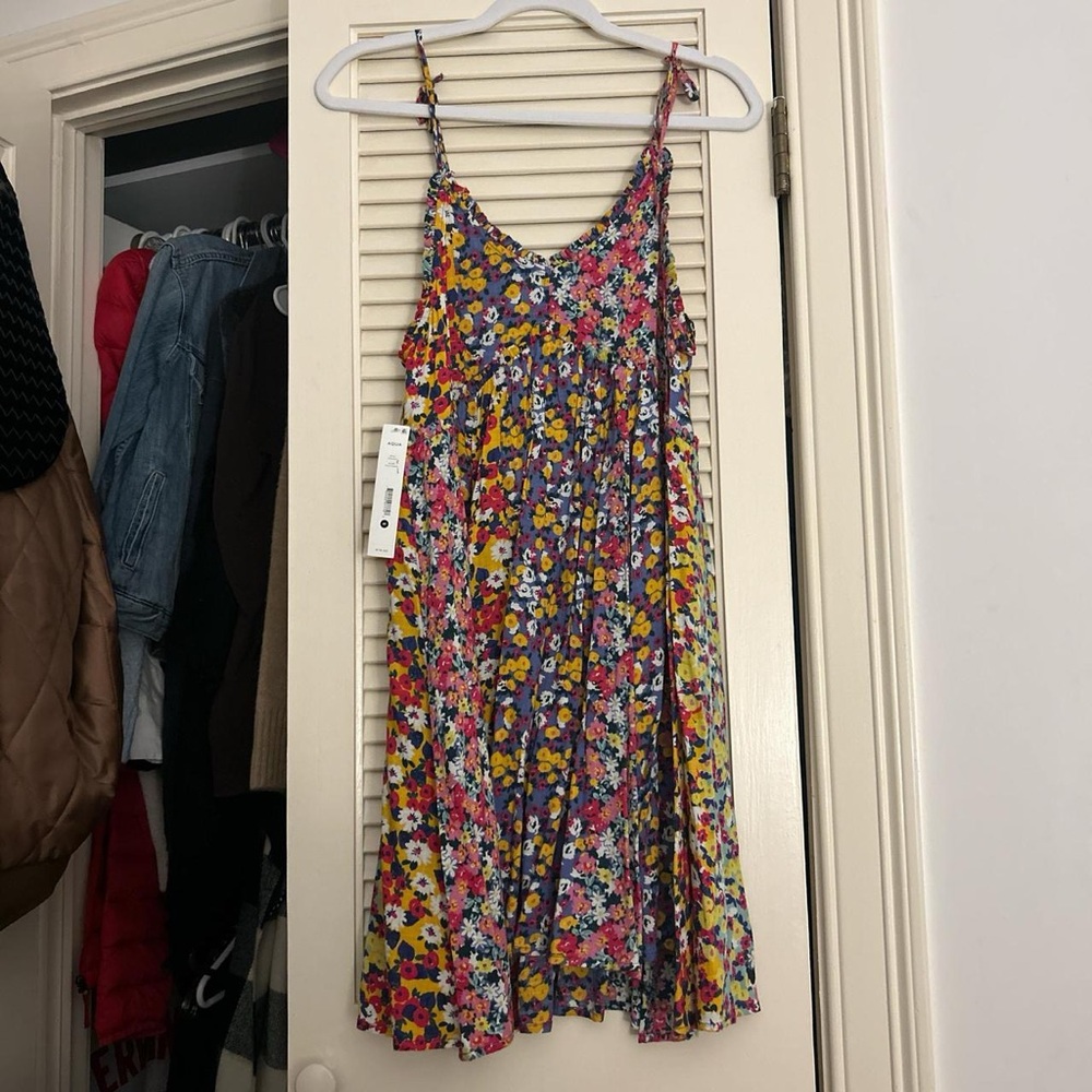 Aqua Multicolor Floral Dress